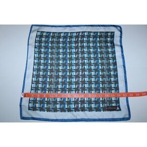 Niformis‎ Men's Square Blue Multicolor Silk Pocket Square